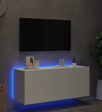 TV-Wandschrank mit LED-Leuchten Weiß 100x35x41 cm