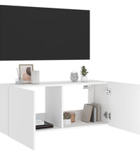 TV-Wandschrank mit LED-Leuchten Weiß 100x35x41 cm