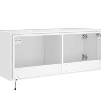 TV-Wandschrank mit LED-Leuchten Weiß 100x35x41 cm