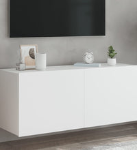 TV-Wandschrank mit LED-Leuchten Weiß 100x35x41 cm