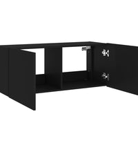 TV-Wandschrank mit LED-Leuchten Schwarz 100x35x41 cm