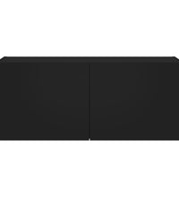 TV-Wandschrank mit LED-Leuchten Schwarz 100x35x41 cm