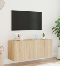 TV-Wandschrank mit LED-Leuchten Sonoma-Eiche 100x35x41 cm