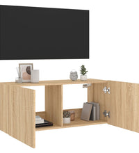 TV-Wandschrank mit LED-Leuchten Sonoma-Eiche 100x35x41 cm