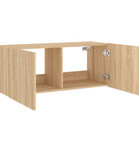 TV-Wandschrank mit LED-Leuchten Sonoma-Eiche 100x35x41 cm