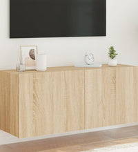 TV-Wandschrank mit LED-Leuchten Sonoma-Eiche 100x35x41 cm