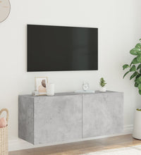 TV-Wandschrank mit LED-Leuchten Betongrau 100x35x41 cm
