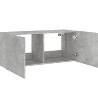 TV-Wandschrank mit LED-Leuchten Betongrau 100x35x41 cm