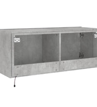 TV-Wandschrank mit LED-Leuchten Betongrau 100x35x41 cm