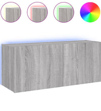 TV-Wandschrank mit LED-Leuchten Grau Sonoma 100x35x41 cm