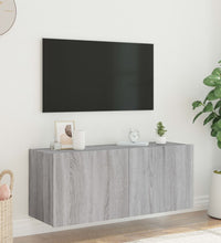 TV-Wandschrank mit LED-Leuchten Grau Sonoma 100x35x41 cm