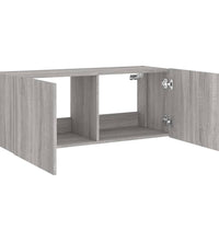 TV-Wandschrank mit LED-Leuchten Grau Sonoma 100x35x41 cm