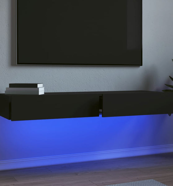 TV-Schränke mit LED-Leuchten 2 Stk. Schwarz 60x35x15,5 cm