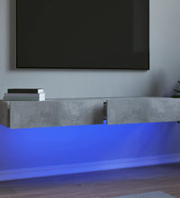 TV-Schränke mit LED-Leuchten 2 Stk. Betongrau 60x35x15,5 cm