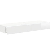 TV-Schränke mit LED-Leuchten 2 Stk. Hochglanz-Weiß 60x35x15,5cm