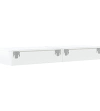 TV-Schränke mit LED-Leuchten 2 Stk. Hochglanz-Weiß 60x35x15,5cm