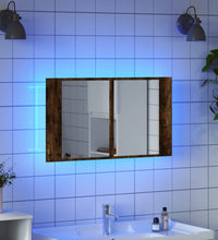 LED-Spiegelschrank Räuchereiche 80x12x45 cm Acryl