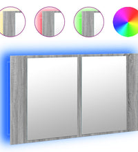 LED-Spiegelschrank Grau Sonoma 80x12x45 cm Acryl