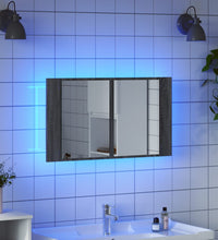 LED-Spiegelschrank Grau Sonoma 80x12x45 cm Acryl