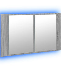 LED-Spiegelschrank Grau Sonoma 80x12x45 cm Acryl