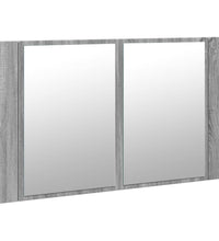 LED-Spiegelschrank Grau Sonoma 80x12x45 cm Acryl