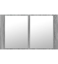LED-Spiegelschrank Grau Sonoma 80x12x45 cm Acryl