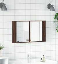 LED-Spiegelschrank Braun Eichen-Optik 80x12x45 cm Acryl