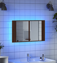 LED-Spiegelschrank Braun Eichen-Optik 80x12x45 cm Acryl