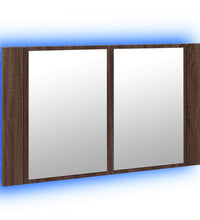 LED-Spiegelschrank Braun Eichen-Optik 80x12x45 cm Acryl