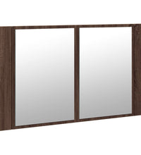 LED-Spiegelschrank Braun Eichen-Optik 80x12x45 cm Acryl