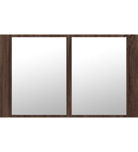 LED-Spiegelschrank Braun Eichen-Optik 80x12x45 cm Acryl