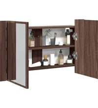 LED-Spiegelschrank Braun Eichen-Optik 80x12x45 cm Acryl