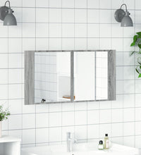LED-Spiegelschrank Grau Sonoma 90x12x45 cm Acryl