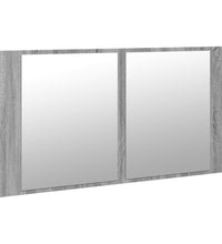 LED-Spiegelschrank Grau Sonoma 90x12x45 cm Acryl
