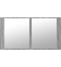 LED-Spiegelschrank Grau Sonoma 90x12x45 cm Acryl