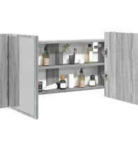 LED-Spiegelschrank Grau Sonoma 90x12x45 cm Acryl
