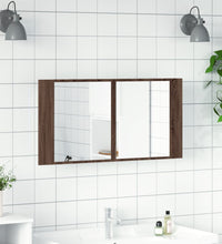 LED-Spiegelschrank Braun Eichen-Optik 90x12x45 cm Acryl