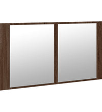 LED-Spiegelschrank Braun Eichen-Optik 90x12x45 cm Acryl