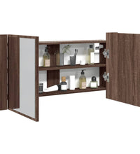 LED-Spiegelschrank Braun Eichen-Optik 90x12x45 cm Acryl