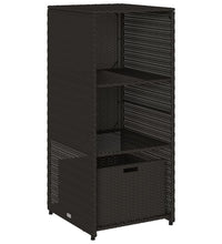 Gartenschrank Schwarz 50x55x115 cm Poly Rattan