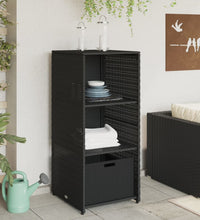 Gartenschrank Schwarz 50x55x115 cm Poly Rattan