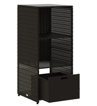 Gartenschrank Schwarz 50x55x115 cm Poly Rattan