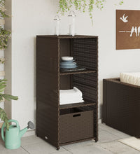 Gartenschrank Braun 50x55x115 cm Poly Rattan