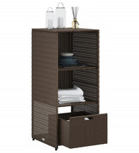 Gartenschrank Braun 50x55x115 cm Poly Rattan