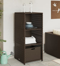 Gartenschrank Braun 50x55x115 cm Poly Rattan