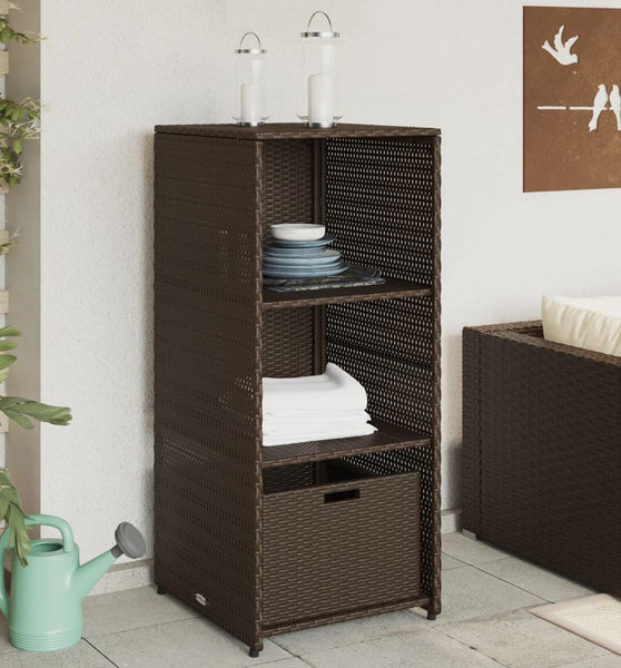 Gartenschrank Braun 50x55x115 cm Poly Rattan