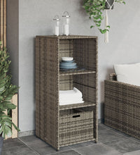 Gartenschrank Grau 50x55x115 cm Poly Rattan