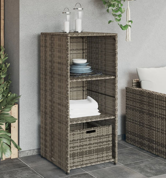 Gartenschrank Grau 50x55x115 cm Poly Rattan