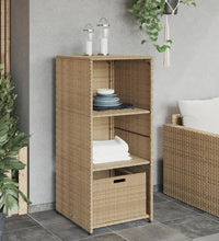 Gartenschrank Beige 50x55x115 cm Poly Rattan