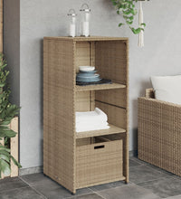 Gartenschrank Beige 50x55x115 cm Poly Rattan